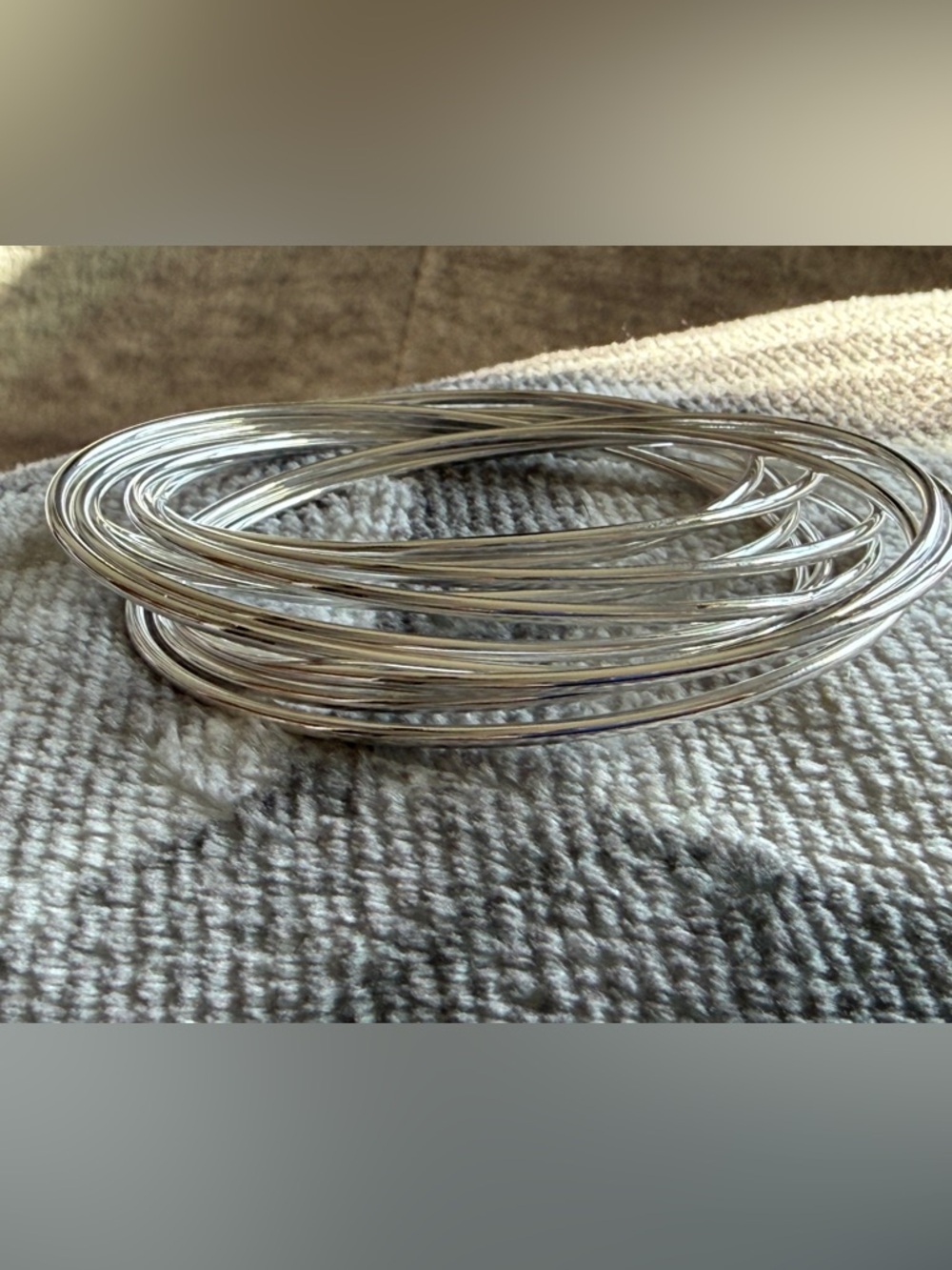 Sterling Silver Multi-Band Women’s Bangle Bracelet set of 10 - Picture 5 of 9